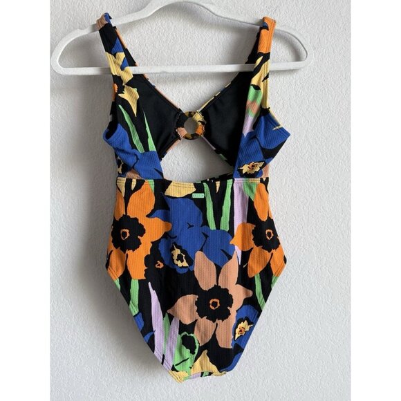 Roxy Women’s Color Jam One Piece Swimsuit Anthracite Flower Jammin Size Small‎ - Picture 8 of 16